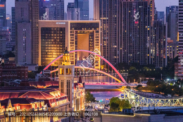 天津解放橋大沽橋美景