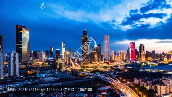 天津海河夜景風(fēng)光