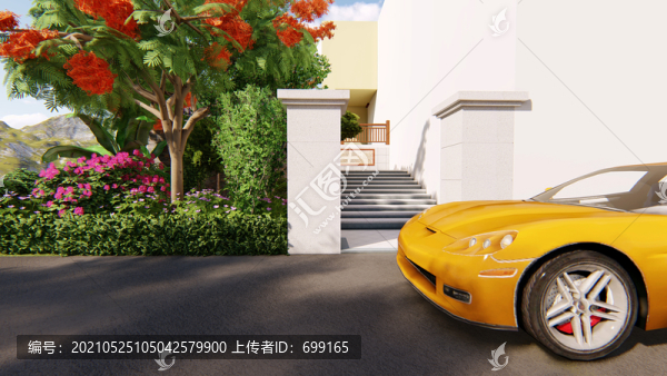 簡約住宅小區(qū)園林景觀效果圖