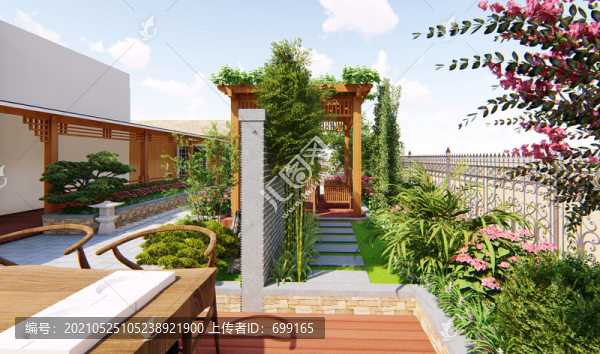 花園3D簡(jiǎn)約園林設(shè)計(jì)圖