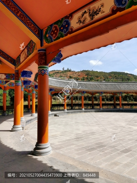 弧形古建長(zhǎng)廊