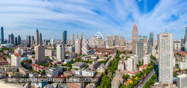 航拍天津城市建筑景觀