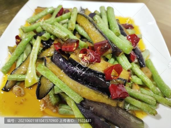 四季豆炒茄子特寫