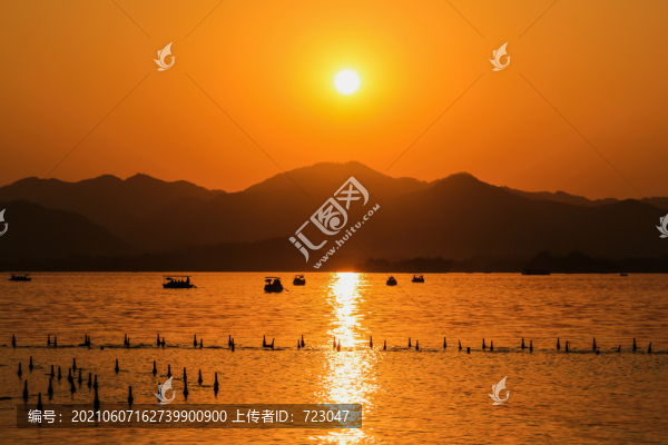 西湖落日