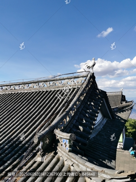 青磚青瓦飛檐翹角中式古建