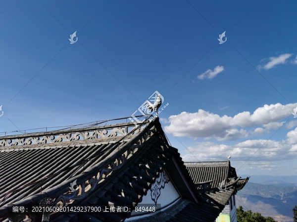 青磚青瓦飛檐翹角中式古建