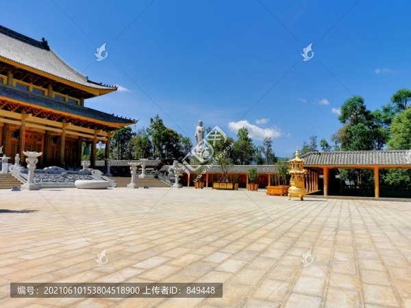 中式建筑禪院佛像佛塔寺