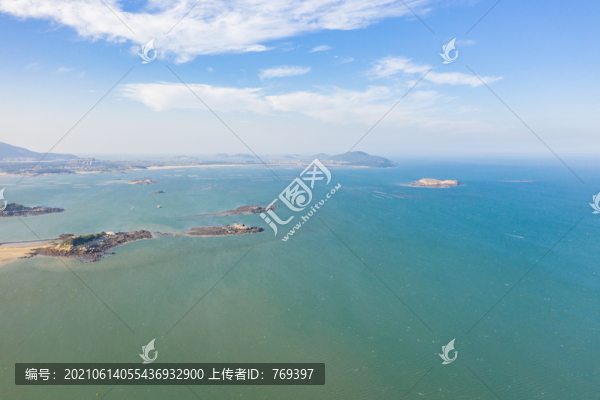 航拍福建福州平潭島海灘海島