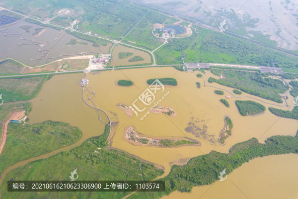 航拍黃河三角洲生態(tài)旅游區(qū)