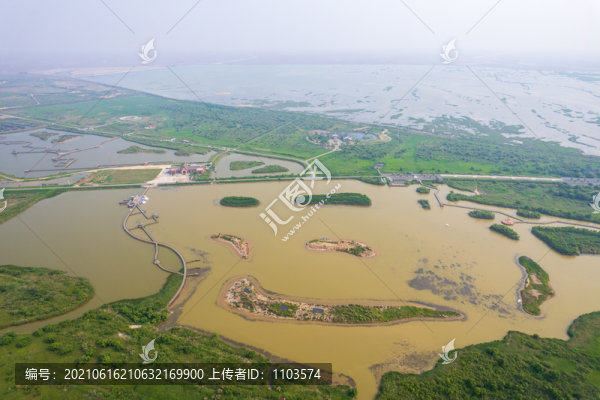 航拍黃河三角洲生態(tài)旅游區(qū)