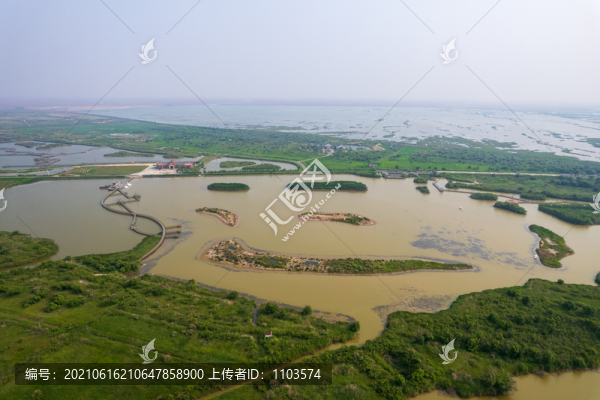 航拍黃河三角洲生態(tài)旅游區(qū)