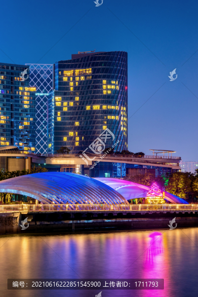 中國廣東深圳前海灣夜景風光