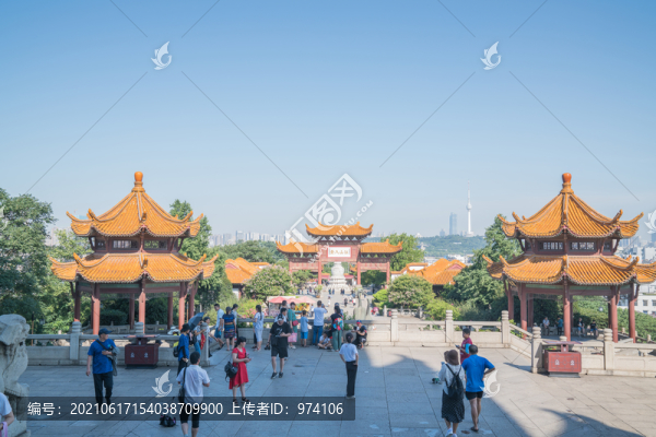 武漢著名黃鶴樓景區(qū)古建筑風光