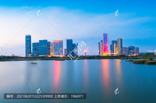 義烏市城市天際線夜景