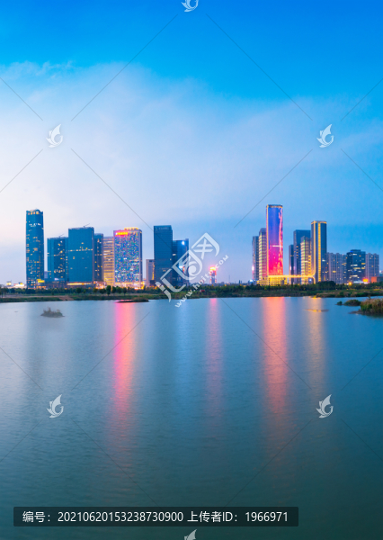義烏市城市天際線夜景