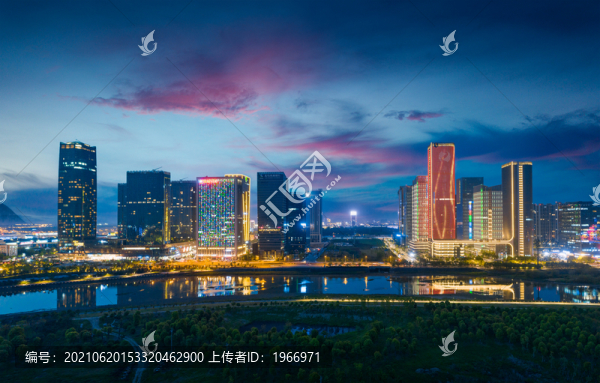 義烏市城市天際線夜景