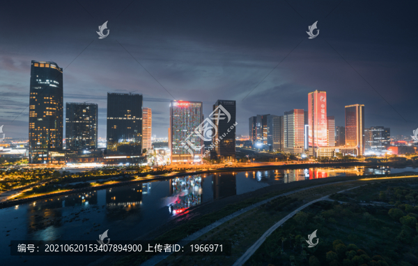義烏市城市天際線夜景
