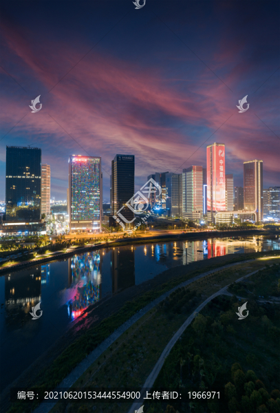 義烏市城市天際線夜景