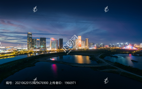 義烏市城市天際線夜景