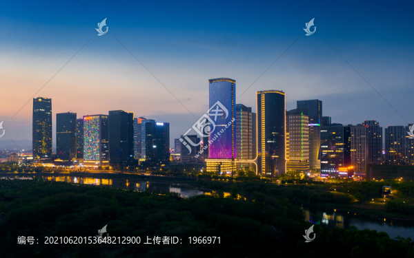 義烏市城市天際線夜景