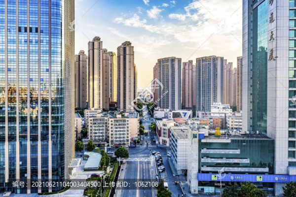 夕陽下的天津海河美景