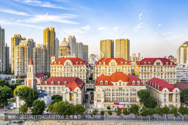 夕陽下的天津海河美景
