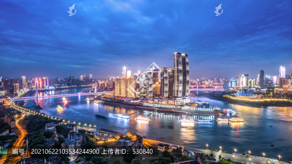 航拍重慶夜景全景大畫幅