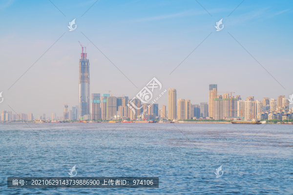 武漢城市天際線和長江漢江風(fēng)光