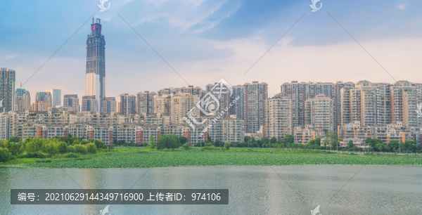 武漢城市建筑天際線和沙湖風(fēng)光