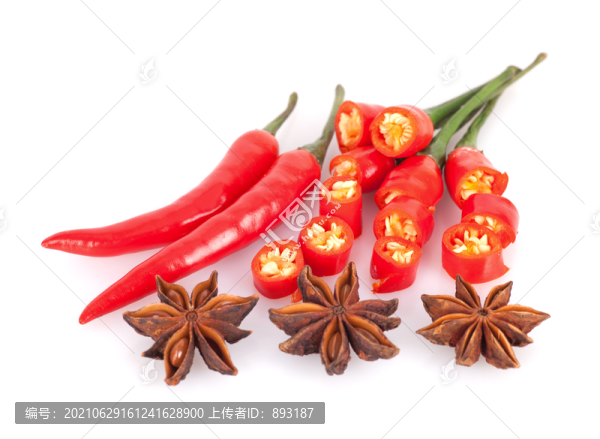 辣椒和切開(kāi)的辣椒段