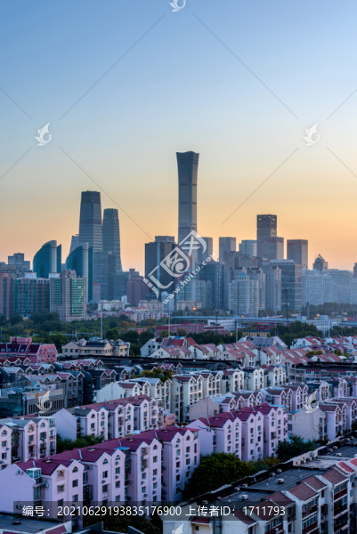 中國(guó)首都北京CBD清晨風(fēng)光