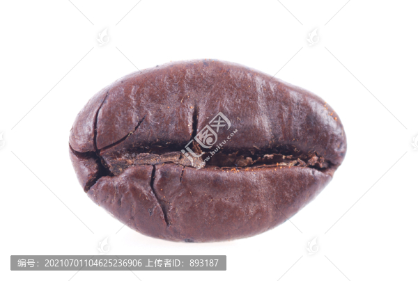 單個(gè)的咖啡豆特寫