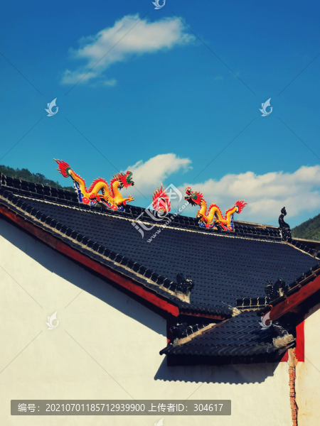 雙龍戲珠中式古建筑宗祠翻新