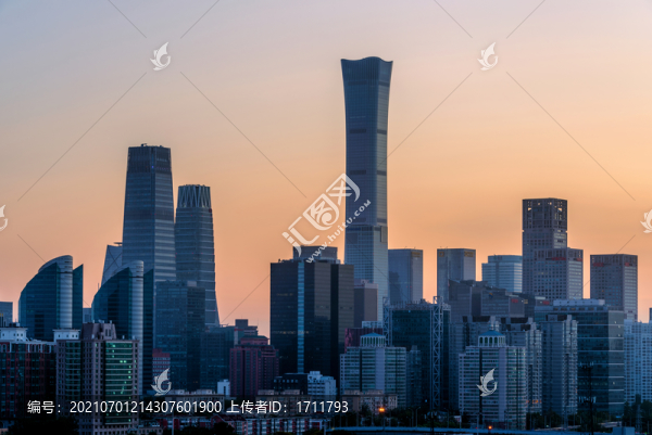中國首都北京CBD清晨風(fēng)光