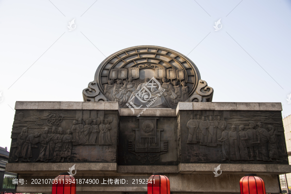陜西西安大唐不夜城萬國來朝雕塑