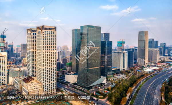 航拍山東濟(jì)南城市建設(shè)