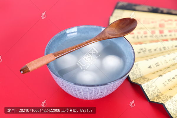 湯圓和展開的折扇部分