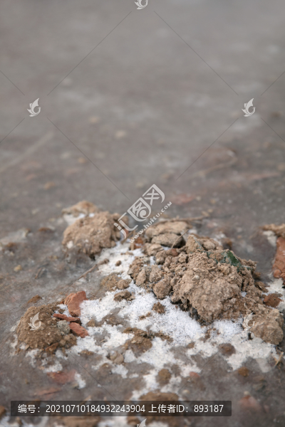 北方嚴(yán)寒下的凍土殘雪和冰凍