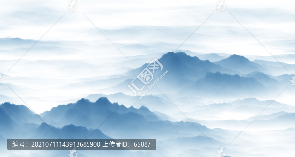 水墨山