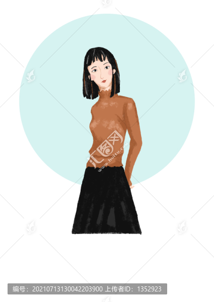 手繪時尚女孩