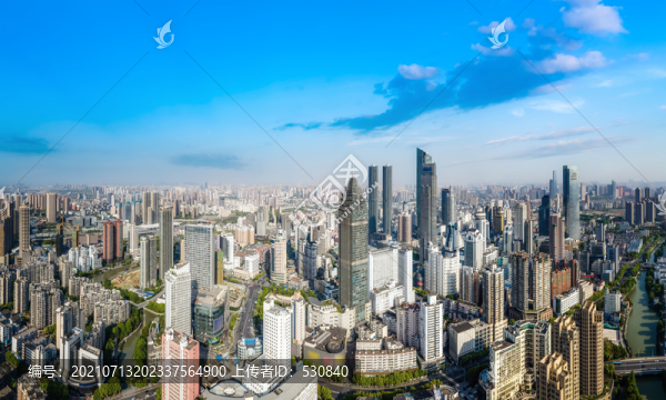 航拍江蘇無錫市中心建筑天際線