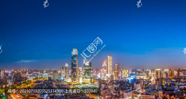 航拍江蘇無錫城市風貌夜景大畫幅