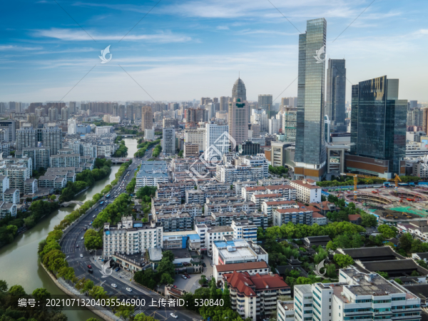 航拍江蘇無錫城市建筑景觀