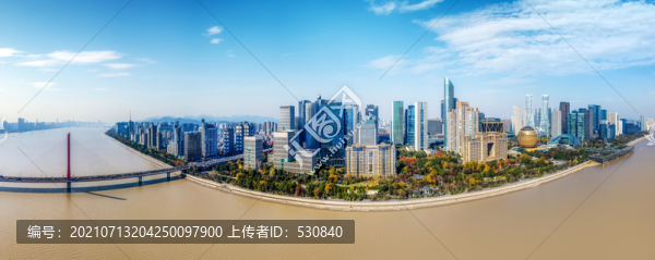 航拍杭州城市建筑全景大畫幅