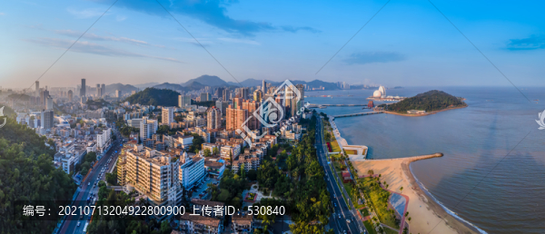 航拍廣東珠海城市景觀