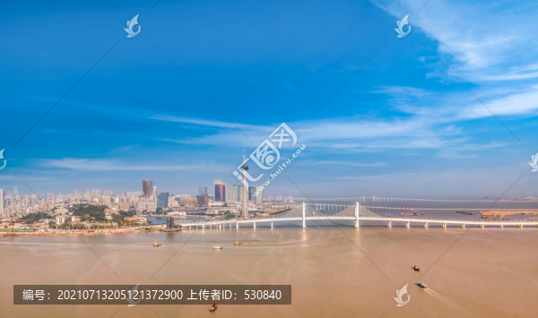 航拍澳門半島城市景觀