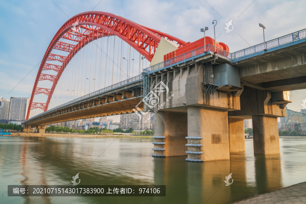 武漢晴川大橋和江漢交匯風(fēng)光