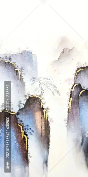 新中式山水風(fēng)景壁畫