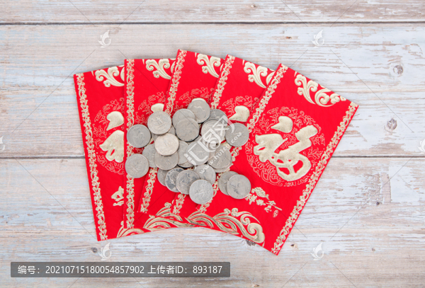 美金硬幣和紅包