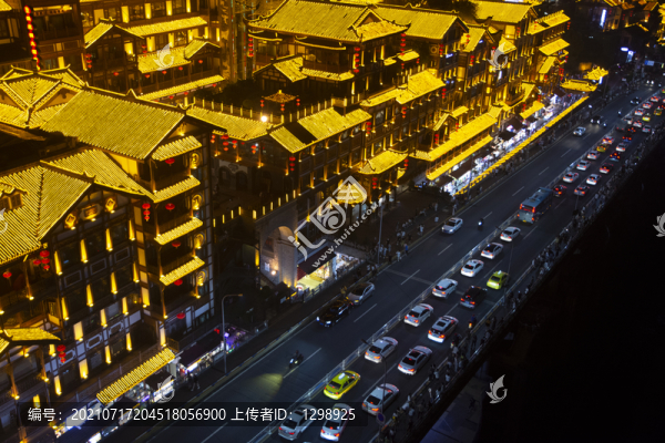 重慶洪崖洞吊腳樓建筑夜景
